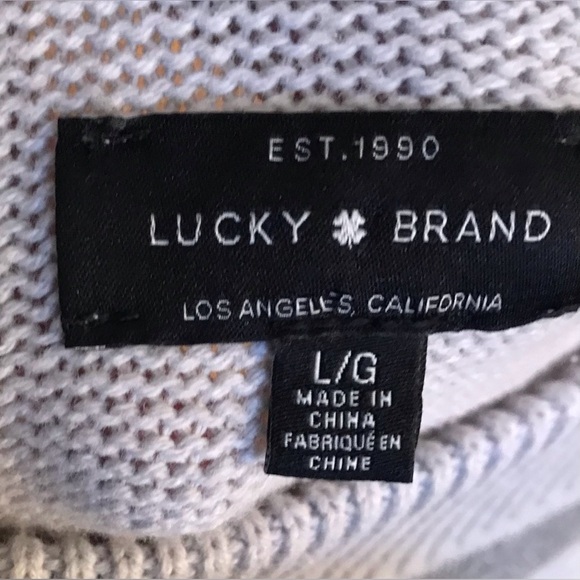 Lucky Brand Womens Striped Sweater Off White Black and Gray Size LG - Picture 7 of 8